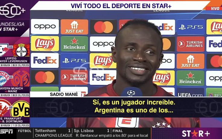 Sadio Mane: ‘Messi và tuyển Argentina sẽ vô địch World Cup 2022’