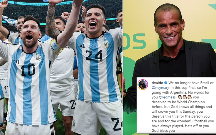 Huyền thoại bóng đá Brazil Rivaldo gây tranh cãi vì ủng hộ Messi vô địch World Cup
