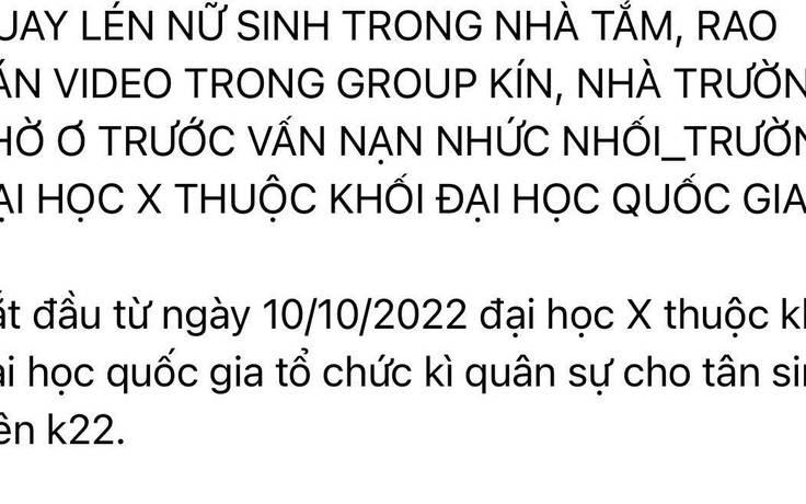 Clip quay lén nữ sinh viên trong nhà tắm được rao bán trong nhóm kín?