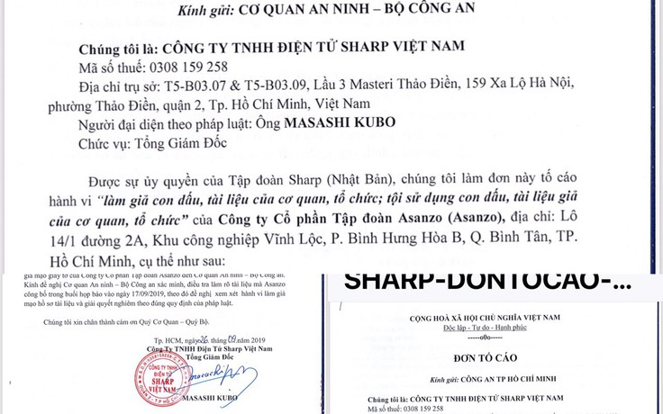 Sharp Việt Nam tố cáo Asanzo lên Bộ Công an vì làm giả tài liệu