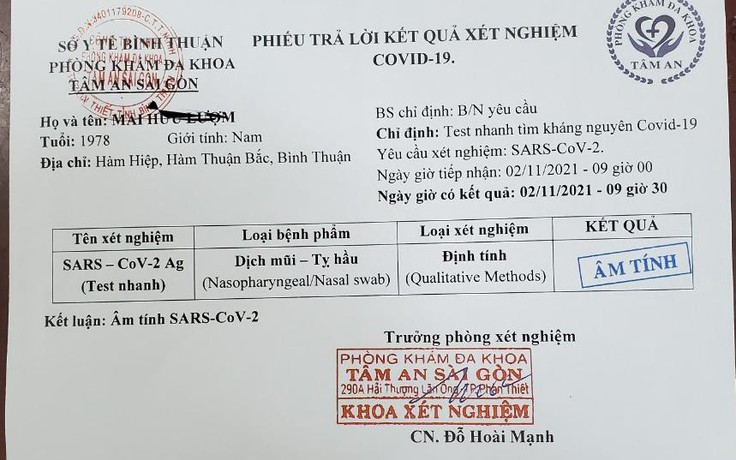 Khởi tố Đạt 'râu', bị can bán giấy xét nghiệm âm tính Covid-19 giả