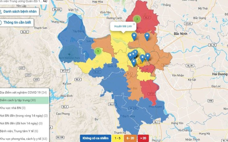 Hà Nội ra mắt bản đồ thông tin dịch tễ Covid-19