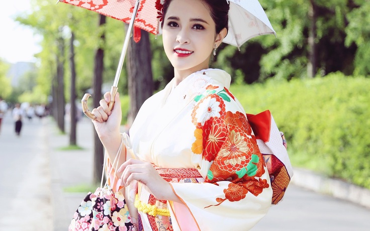Hoa hậu Đại sứ Du lịch châu Á diện kimono quảng bá du lịch Nhật Bản