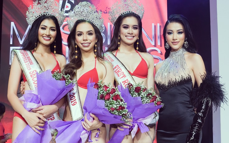 Hoa hậu Phương Khánh đẹp 'lấn át' khi trao vương miện cho 'Miss Bikini Philippines 2019'