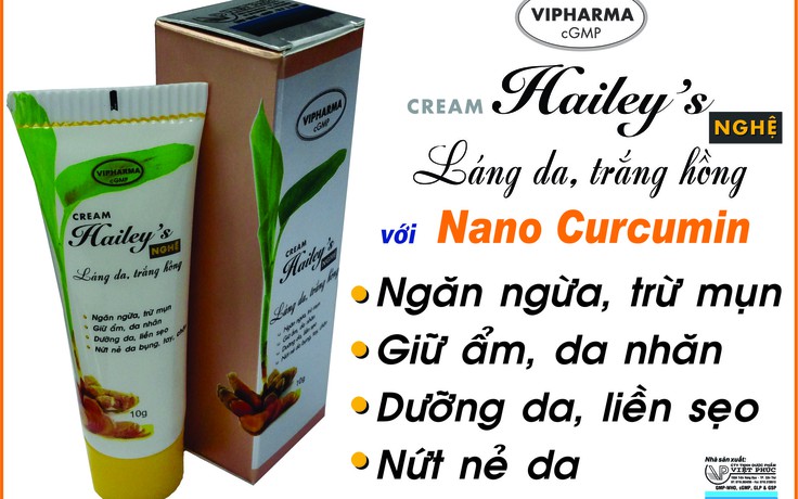 CREAM Hailey’s Nghệ láng da, trắng hồng với Nano Curcumin