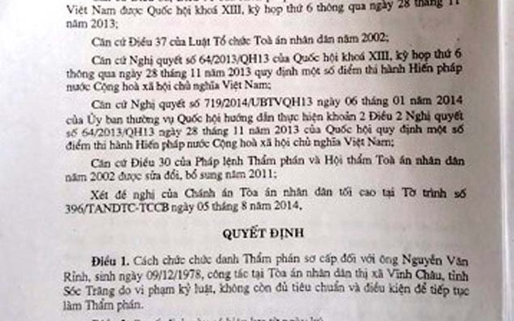 Tòa bác đơn cựu thẩm phán kiện Bộ Tư pháp