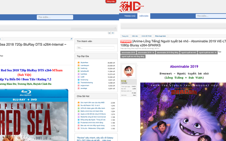 Loạn phim có 'đường lưỡi bò' trên trang mạng Việt