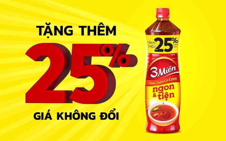 Nước chấm cá cơm 3 Miền khuyến mại 25% dung tích