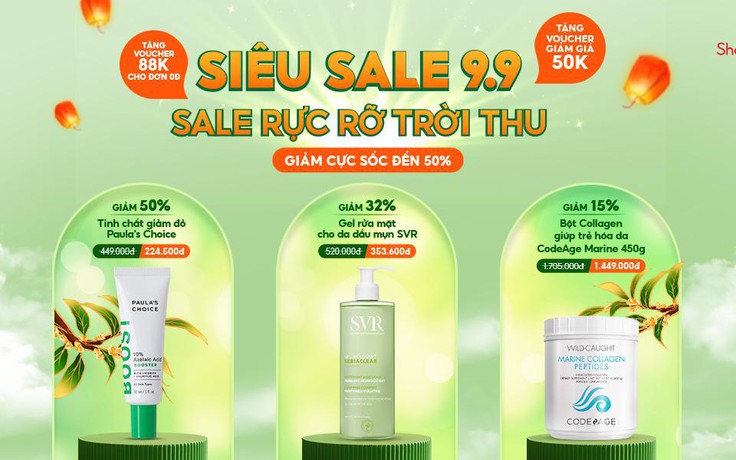 ShopeeMall - Mỹ phẩm Mai Hân: Siêu sale ngày đôi, Nhân đôi ưu đãi