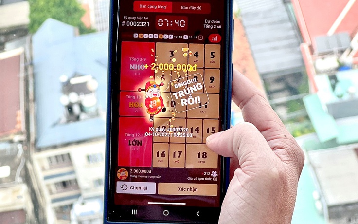 Xổ số quay nhanh trên điện thoại Bingo18 hút dân công sở