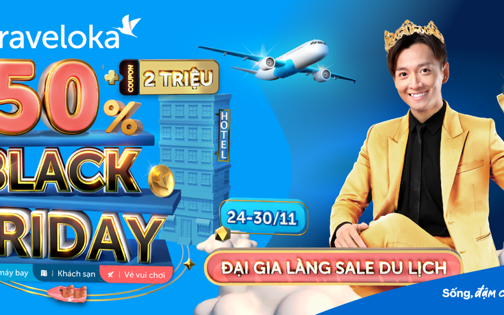 Traveloka đại gia làng sale du lịch chơi lớn với Black Friday giảm toàn sàn 50%