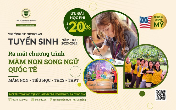 Trường St. Nicholas tuyển sinh 2023 - 2024, ra mắt chương trình mầm non song ngữ quốc tế