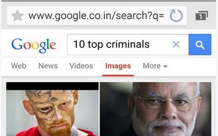 Google xin lỗi vì xếp Thủ tướng Ấn Độ là 'tội phạm nguy hiểm'