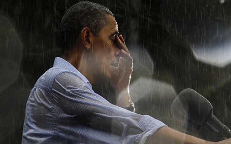 [CHÙM ẢNH] Tổng thống Mỹ Barack Obama 'trong cơn mưa tầm tã'