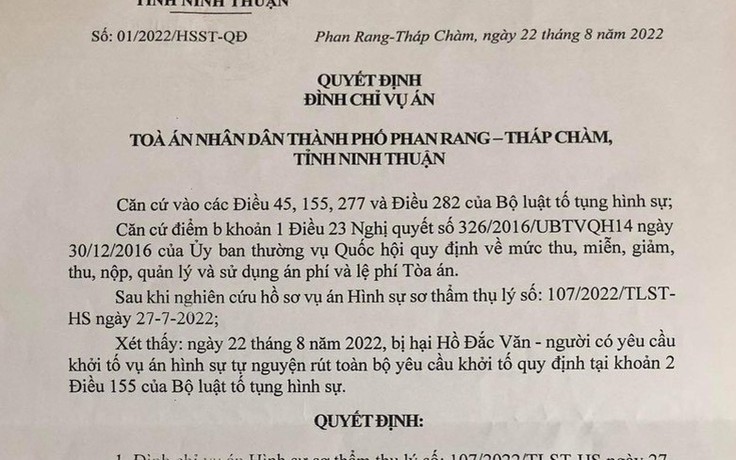 Vụ kiểm sát viên bị đánh ở Ninh Thuận: Đình chỉ vụ án