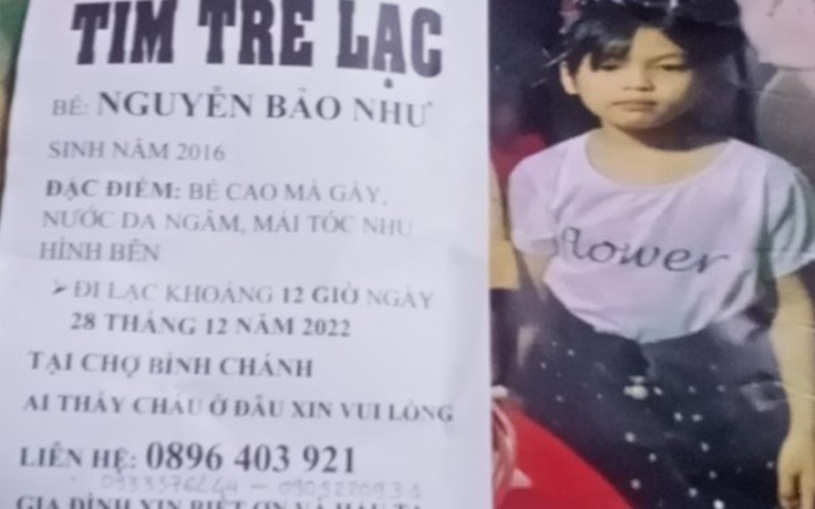 TP.HCM: Bé gái 6 tuổi mất tích khi chơi gần nhà ở H.Bình Chánh