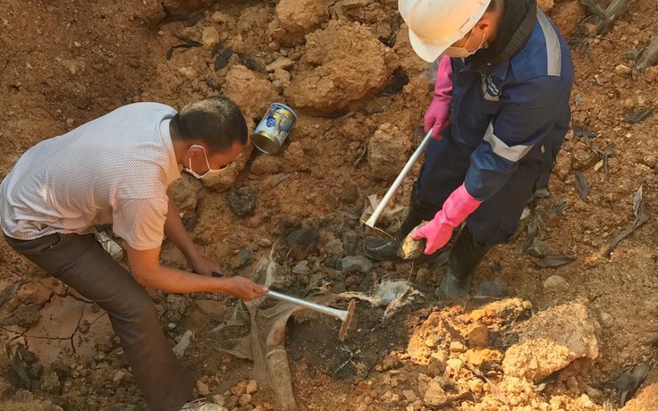 Sau 5 tháng dân trình báo, Sóc Sơn mới lấy mẫu chất thải chôn trộm đi giám định