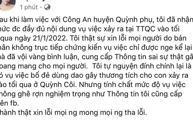 Công an Thái Bình làm việc với người tung tin 'bố cứa cổ 2 con' trên Facebook