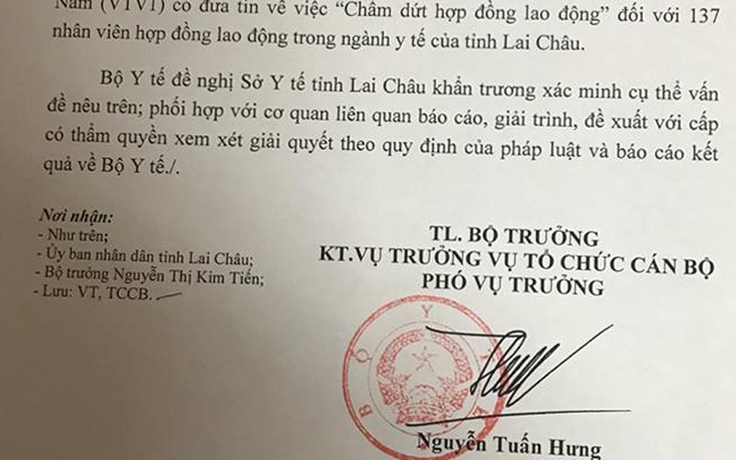 137 nhân viên y tế đồng loạt bị ngưng hợp đồng lao động