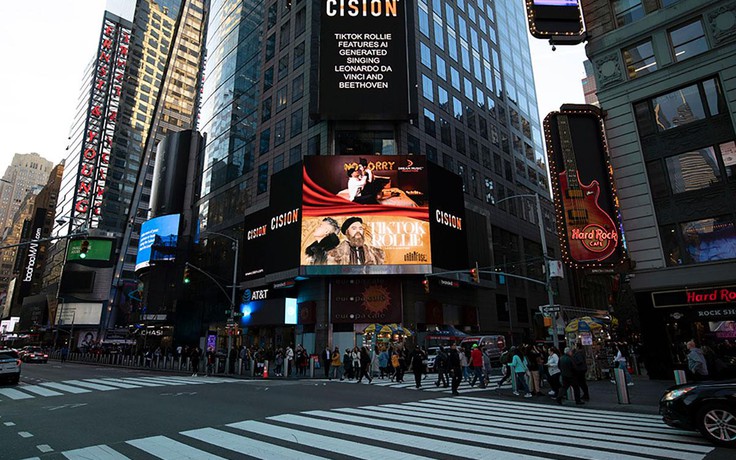 Tiktok Rollie của Urban Fu$E xuất hiện ở Times Square, New York