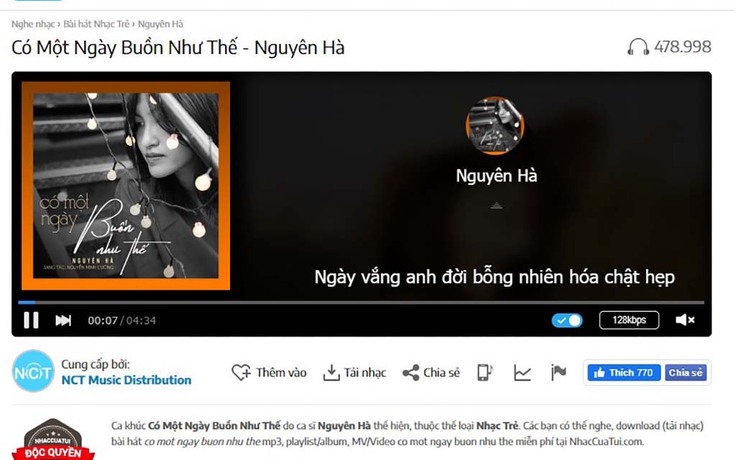 ‘Có một ngày buồn như thế’ của ca sĩ Nguyên Hà