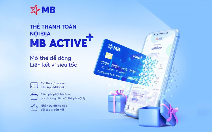 Tiện ích từ thẻ thanh toán nội địa MB Active Plus phi vật lý trên App MBBank