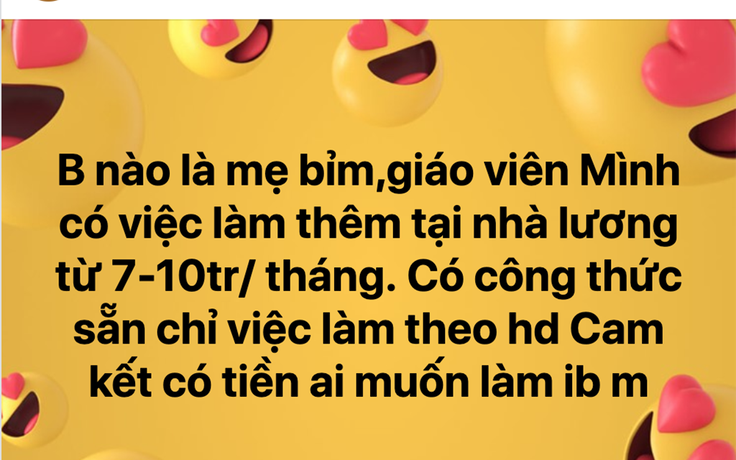 Cẩn trọng với quảng cáo việc 'lương cao' mời chào giáo viên trong thời gian nghỉ dạy