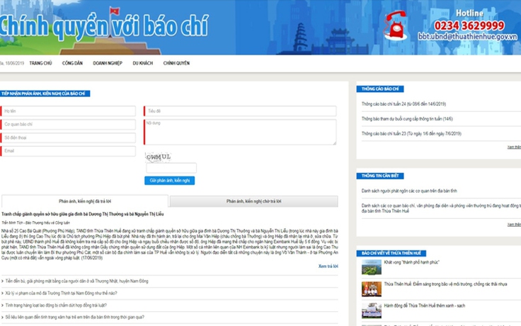Thừa Thiên - Huế ra mắt kênh thông tin tương tác 'Chính quyền với báo chí'