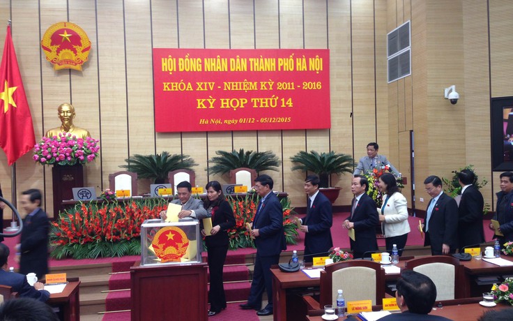 Đang bầu Chủ tịch Hà Nội với ứng viên duy nhất thiếu tướng Nguyễn Đức Chung