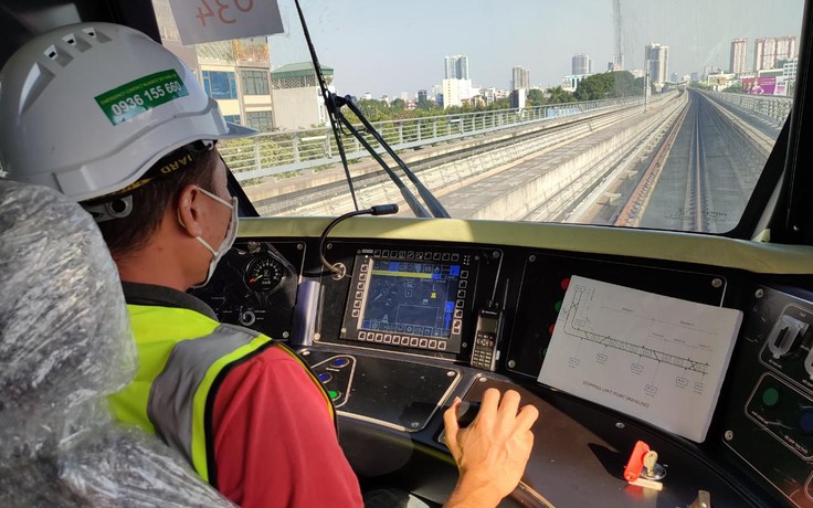 Tàu metro Nhổn - ga Hà Nội chạy thử vận tốc 80 km/giờ