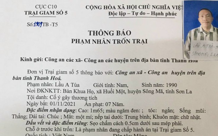 Truy bắt phạm nhân trốn trại trong lúc lao động