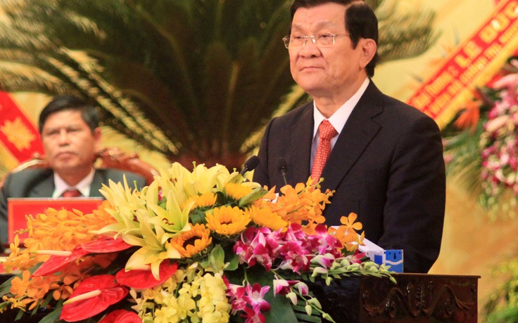 Chủ tịch nước Trương Tấn Sang dự Đại hội Đảng bộ Thanh Hóa