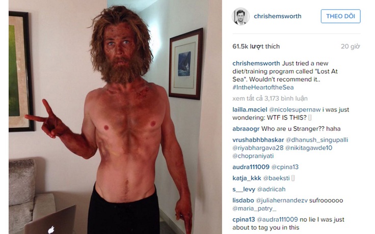 ‘Thần sấm’ Chris Hemsworth gây sốc với thân hình gầy trơ xương