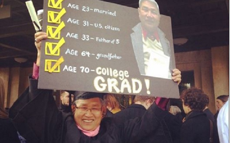 Cụ ông gốc Việt 70 tuổi tốt nghiệp đại học Mỹ