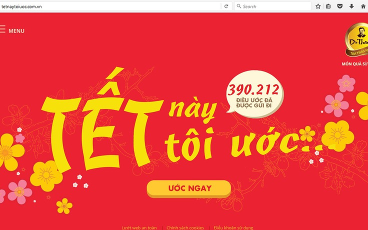 Gần 400.000 điều ước đã được trao gửi qua 'Tết này tôi ước'