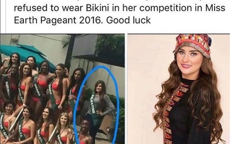 Thí sinh Palestine từ chối mặc bikini tại Hoa hậu Trái đất 2016