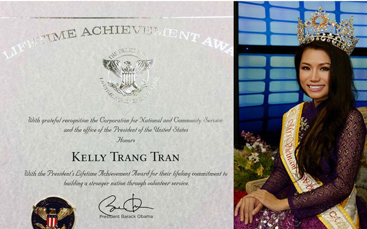 Hoa hậu Kelly Trang Trần được Tổng thống Obama tặng bằng khen