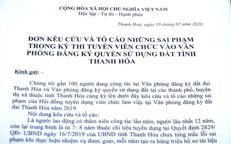 Nhiều sai phạm trong tuyển dụng 286 viên chức ở Sở TN-MT Thanh Hóa