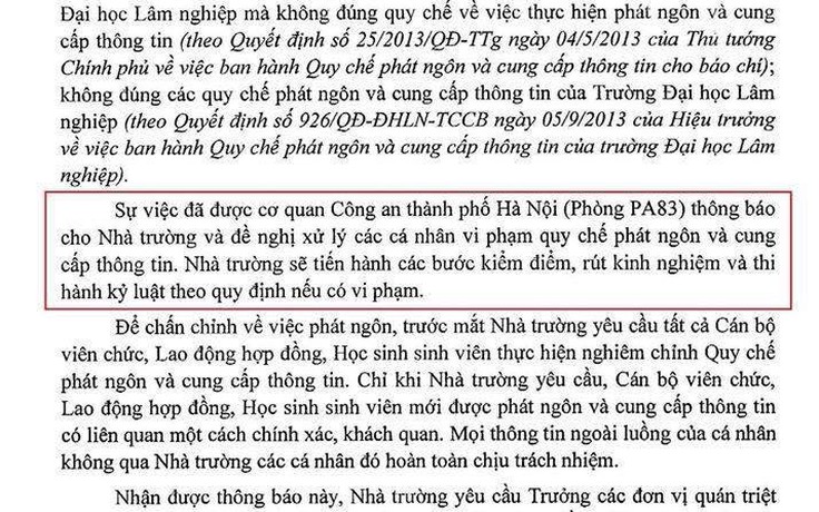 Chặt cây xanh ở Hà Nội: Công an không đề nghị xử lý người phát ngôn