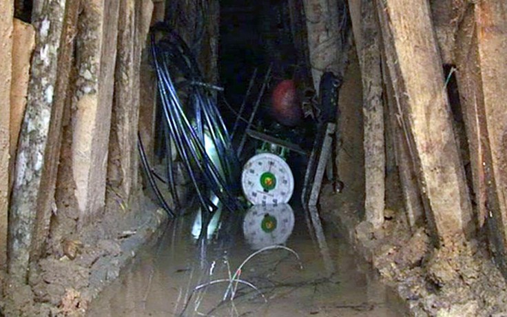 Phát hiện 2 đường hầm khai thác thiếc dài hàng chục mét