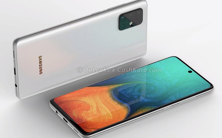 Galaxy A71 rò rỉ với màn hình đục lỗ và 4 camera