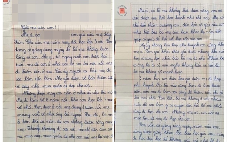 Lá thư của bé gái học lớp 5 khiến ngàn người rưng rưng, bậc ba mẹ giật mình