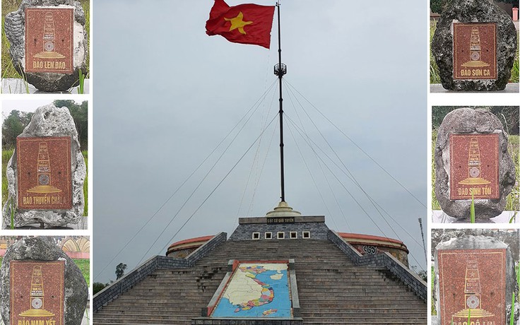Đảo tiền tiêu Việt bên cột cờ giới tuyến