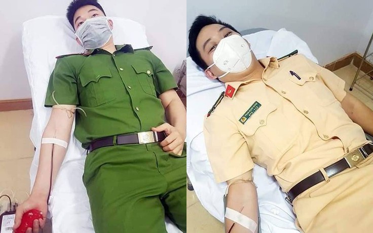 Cảm động 5 chiến sĩ công an hiến máu cứu sản phụ