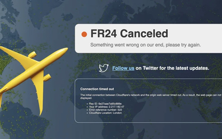 Website Flightradar24 theo dõi chuyến bay bị quá tải