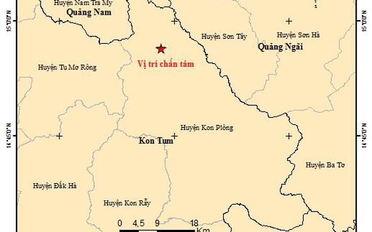 Kon Tum: Liên tiếp 6 trận động đất trong 1 ngày