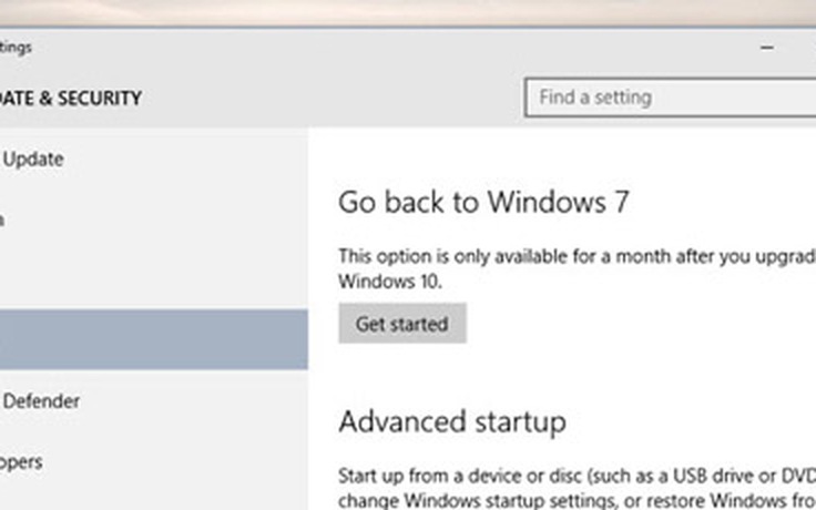 Cách hạ cấp từ Windows 10 xuống Windows 7 hoặc 8.1