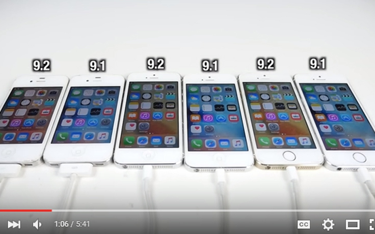 [VIDEO] So sánh tốc độ iOS 9.1 và iOS 9.2