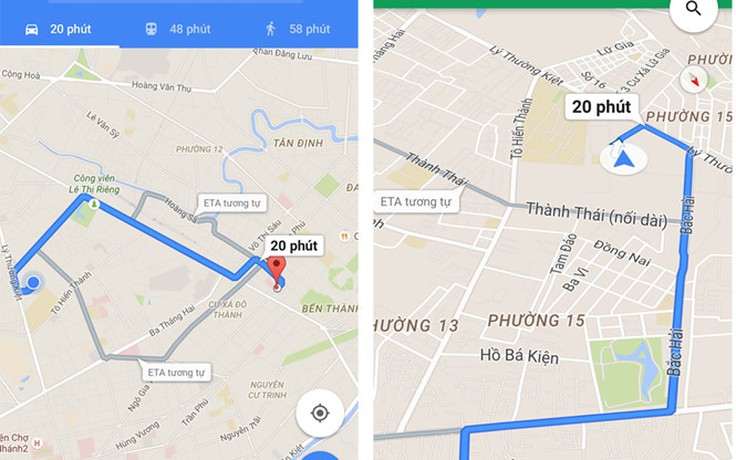 Google Maps có thêm tính năng dẫn đường bằng tiếng Việt