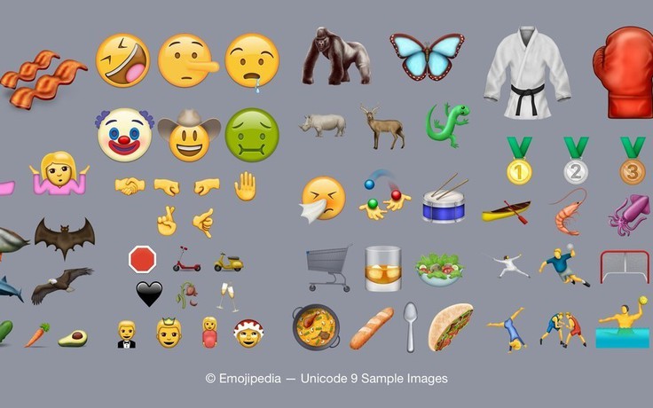 Unicode 9.0 ra mắt, có thêm 72 biểu tượng cảm xúc mới